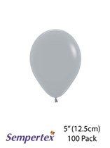 Sempertex Grey 5" Latex Balloons 100pk