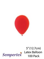 Sempertex Crystal Red 5" Latex Balloons 100pk