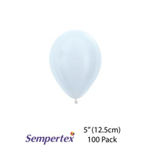 Sempertex 5 inch pearl white latex balloons