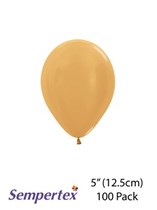 Sempertex Metallic 5" Gold Latex Balloons 100pk