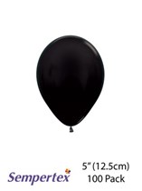 Sempertex Metallic Black 5" Latex Balloons 100pk