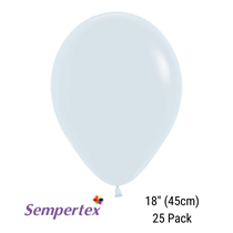 Sempertex White 18" Latex Balloons 25pk