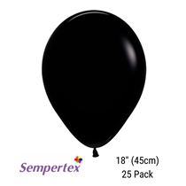 Sempertex Black 18" Latex Balloons 25pk