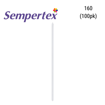 Sempertex Satin White 160 Modelling Latex Balloons 100pk