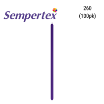 Sempertex Fashion Violet 260 Modelling Latex Balloons 100pk
