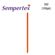 Sempertex Fashion Orange 260 Modelling Latex Balloons 100pk