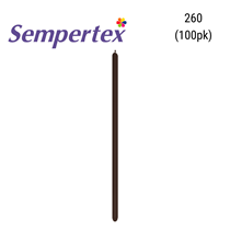 Sempertex Fashion Chocolate 260 Modelling Latex Balloons 100pk