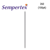 Sempertex Fashion Grey 260 Modelling Latex Balloons 100pk