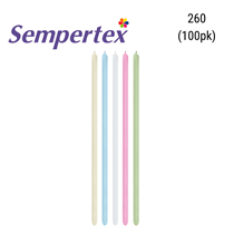 Sempertex Satin Assorted 260 Modelling Latex Balloons 100pk