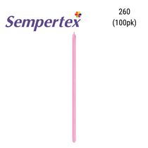 Sempertex Satin Pink 260 Modelling Latex Balloons 100pk