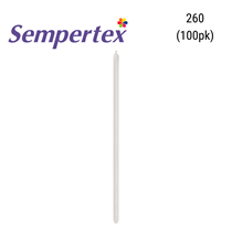 Sempertex Satin Silver 260 Modelling Latex Balloons 100pk