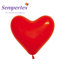 Sempertex Crystal Red Heart 16" Latex Balloons 50pk