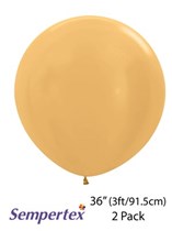 Sempertex Metallic Gold 36" Latex Balloons 2pk