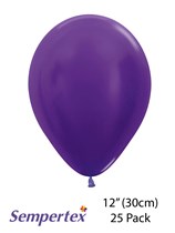 Sempertex Metallic Violet 12" Latex Balloons 25pk