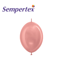 Sempertex Metallic Rose Gold 6" Link-O-Loon Latex Balloons 50pk