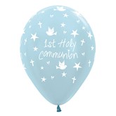 1st Holy Communion Blue Latex Balloons 25pk