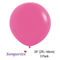 Sempertex Solid Fuchsia 24" (2ft) Latex Balloons 3pk