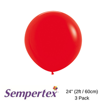 Sempertex Fashion Red 24" Latex Balloons 3pk