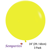 Sempertex Fashion Yellow 24" Latex Balloons 3pk