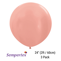 Sempertex Metallic Rose Gold 24" Latex Balloons 3pk