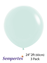 Sempertex Pastel Matte Green 24" Latex Balloons 3pk