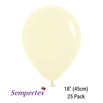 Sempertex Pastel Yellow 18" Latex Balloons 25pk