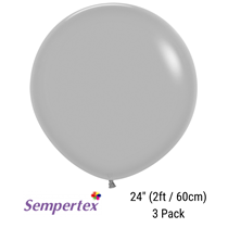 Sempertex Fashion Grey 24" Latex Balloons 3pk