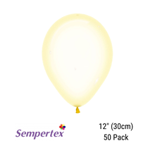 Sempertex Crystal Clear Yellow 12" Latex Balloons 50pk