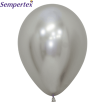 Sempertex Reflex Silver 12" Latex Balloons 50pk