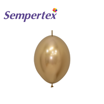 Sempertex Reflex Gold 6" Link-O-Loon Latex Balloons 50pk