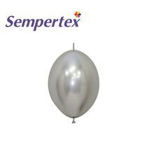 Sempertex Reflex Silver 6" Link-O-Loon Latex Balloons 50pk