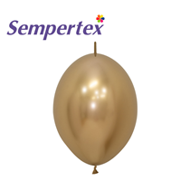 Sempertex Reflex Gold 12" Link-O-Loon Latex Balloons 50pk