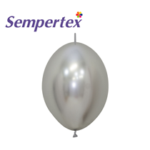 Sempertex Reflex Silver 12" Link-O-Loon Latex Balloons 50pk