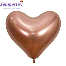 Sempertex Reflex Rose Gold 14" Heart Latex Balloons 50pk
