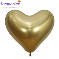 Sempertex Reflex Gold 14" Heart Latex Balloons 50pk