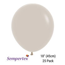 Sempertex White Sand 18" Latex Balloons 25pk