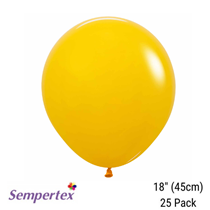Sempertex Fashion Honey Yellow 18" Latex Balloons 25pk
