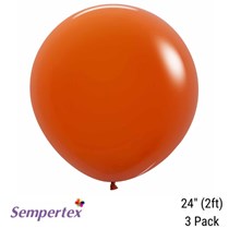 Sempertex Fashion Sunset Orange 24" Latex Balloons 3pk