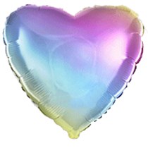 Rainbow Gradient Pastel 18" Heart Foil Balloon