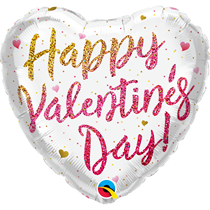 Happy Valentine's Day Glitter Ombre 18" Foil Balloon