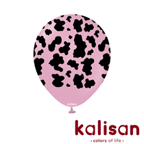Kalisan Printed 12" Safari Cow-Dusty Rose Latex Balloons 25pk