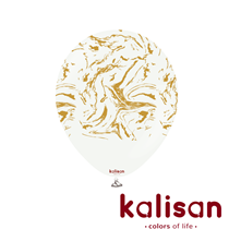 Kalisan Space Nebula White & Gold Latex 25pk