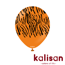 Kalisan Printed 12" Safari Tiger - Orange Latex Balloons 25pk