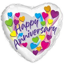 Happy Anniversary Shooting Hearts 17" Foil Balloon