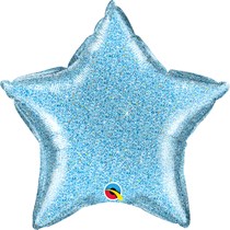 Qualatex Glittergraphic Light Blue 20" Star Foil Balloon