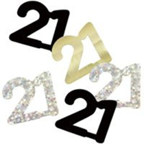 Black Glitz 21st Birthday Foil Confetti 14g