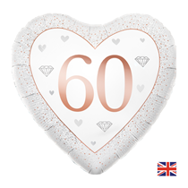 Happy 60th Anniversary 18" Heart Foil Balloon