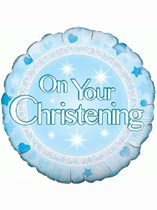 Blue Holographic On Your Christening 18" Foil Balloon