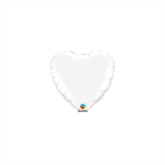 White 4" Heart Foil Balloon