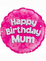 Happy Birthday Mum Holographic Foil Balloon